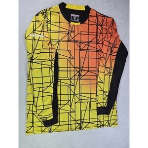 Vizari Soccer Goalkeeper Jersey Adult Large Neon Yellow Orange Padded Elbow Long